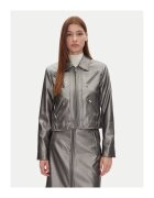 DKNY Jacheta din imitatie de piele - Argintiu
