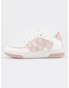 DKNY Pantofi sport cu benzi logo Olicia - Alb/Roz