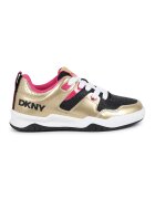 DKNY Pantofi sport cu talpa wedge si sireturi - Auriu/Negru