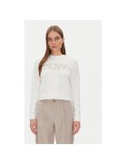 DKNY Pulover dama DJ4R0424 - Bumbac/Poliester reciclat - Ecru - Ecru