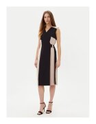 DKNY Rochie midi fara maneci - 100% poliester - Negru/Bej