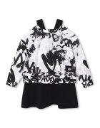 DKNY Set de bluza cu imprimeu si rochie - 2 piese - Alb/Negru