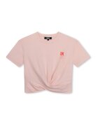 DKNY Tricou crop cu logo - Roz prafuit