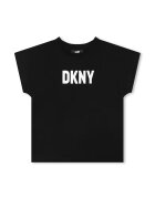 DKNY Tricou cu imprimeu logo si decolteu la baza gatului - Negru