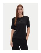 DKNY Tricou dama P4JHBRJQ - Bumbac/Modal - Negru - Negru