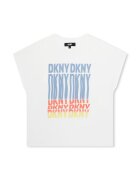 DKNY Tricou din amestec de bumbac cu imprimeu logo - Alb