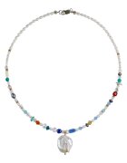 Dora Lazarof Colier cu perle si cristale Multicolor