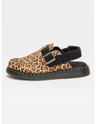 Dr. Martens Saboti unisex de piele intoarsa cu animal print - Negru/Maro deschis