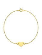 e-Crystal Bratara Aur 375 - 9K cu charm Heart - Inima - 18-19 CM