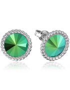 e-Crystal Cercei Argint 925 placat cu rodiu cu cristale Swarovski® Rivoli Crown 8mm - Verde