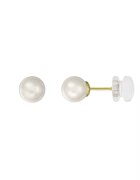 e-Crystal Cercei Aur 585-14K - perle naturale albe 6 mm - Dopuri aur silicon