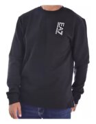 EA7 Bluza barbati - Emporio Armani Bumbac - Negru/Alb - Negru