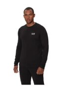 EA7 Bluza barbati - Emporio Armani bumbac si elastan - negru -