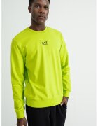 EA7 Bluza de trening cu detaliu logo si decolteu la baza gatului - Verde lime