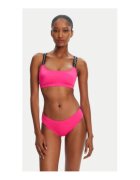 EA7 Costum de baie dama - Emporio Armani roz neon - poliester si elastan