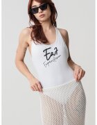 EA7 Costum de baie intreg cu decolteu racerback - Alb