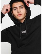 EA7 Hanorac cu detaliu logo - Negru/Alb optic