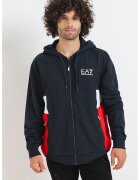 EA7 Hanorac cu model colorblock si fermoar - Negru