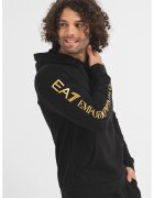EA7 Hanorac de bumbac cu buzunar kangaroo - Auriu/Negru