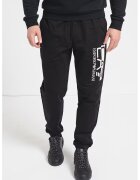 EA7 Pantaloni de trening din bumbac cu imprimeu logo - Alb/Negru