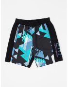 EA7 Pantaloni scurti cu imprimeu grafic - Negru/Albastru/Verde persan