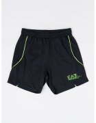 EA7 Pantaloni scurti de bumbac cu talie elastica si logo - Negru