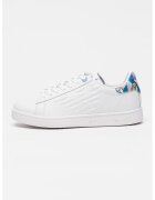 EA7 Pantofi spor unisex din piele cu monograma in relief - Alb optic