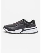EA7 Pantofi sport cu garnituri de piele ecologica - Negru/Gri carbune