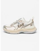 EA7 Pantofi sport cu logo si sireturi - Alb/Alb fildes
