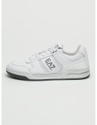 EA7 Pantofi sport din piele cu model cu perforatii - Negru/Alb optic