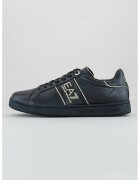EA7 Pantofi sport din piele si piele ecologica cu detalii logo - Auriu/Negru