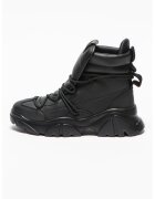 EA7 Pantofi sport inalti unisex masivi de piele ecologica - Negru