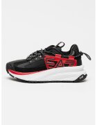 EA7 Pantofi sport low-cut cu logo - Rosu/Negru