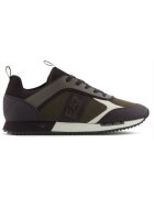 EA7 Pantofi sport pentru Barbati - black white suede - X8X027-XK347-T987 - Negru - Negru