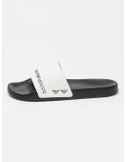 EA7 Papuci unisex cu logo - Alb/Negru
