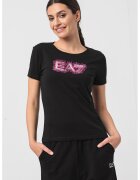 EA7 Tricou cu aplicatii de paiete - Negru