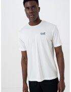 EA7 Tricou cu decolteu la baza gatului si detaliu logo - Alb