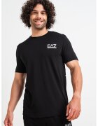 EA7 Tricou cu decolteu la baza gatului si imprimeu pe partea din spate - Negru/Verde pal