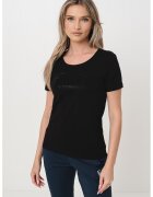 EA7 Tricou cu decolteu rotund si imprimeu logo - Negru