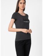 EA7 Tricou cu decolteu rotund si logo - Gri inchis melange