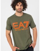 EA7 Tricou cu imprimeu logo - Portocaliu/Kaki