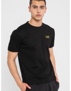 EA7 Tricou de bumbac cu decolteu la baza gatului si imprimeu logo - Negru