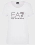 EA7 Tricou din amestec de bumbac logo - Alb