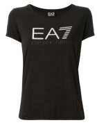 EA7 Tricou din amestec de bumbac logo - Negru