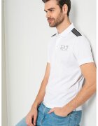 EA7 Tricou polo cu logo - Alb