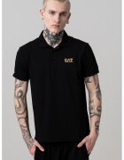 EA7 Tricou polo cu logo pe piept - Auriu/Negru