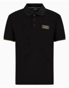 EA7 Tricou polo Emporio Armani - negru - 100% bumbac