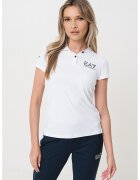 EA7 Tricou polo sim-fit - Negru/Alb optic