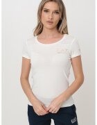 EA7 Tricou slim-fit din amestec de modal - Auriu/Crem