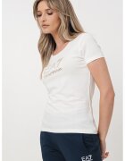 EA7 Tricou slim-fit din amestec de modal si bumbac - Auriu/Crem